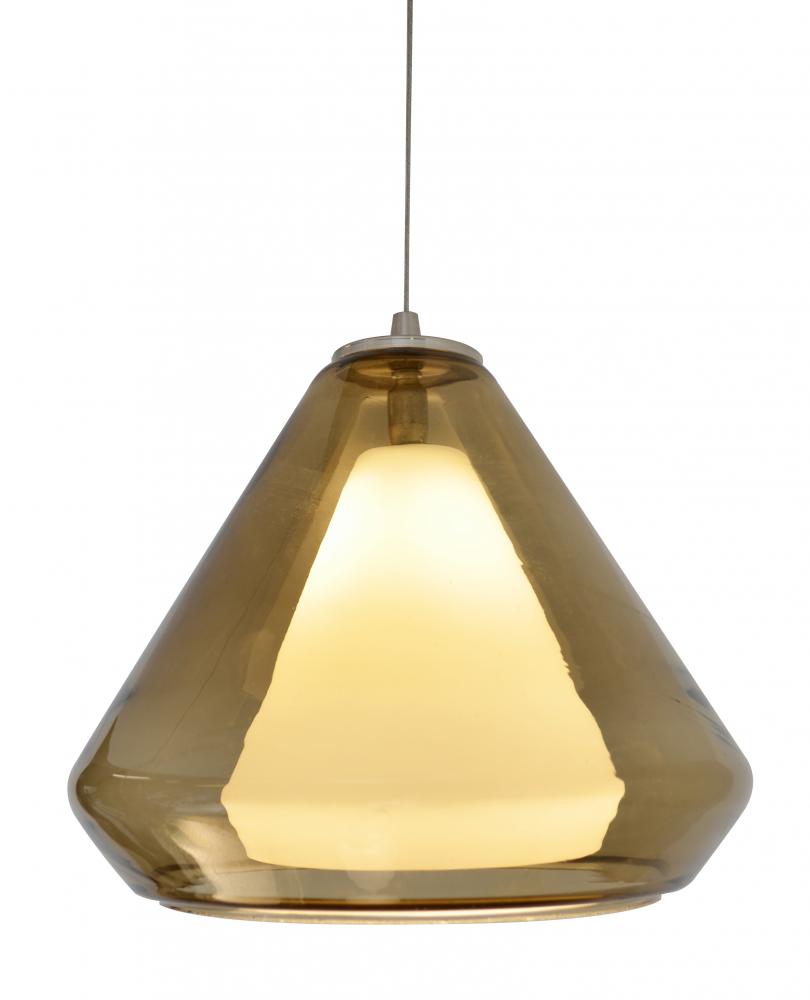 Armitage LED Pendant - 3000K - 120-277V - Satin Nickel - Brown