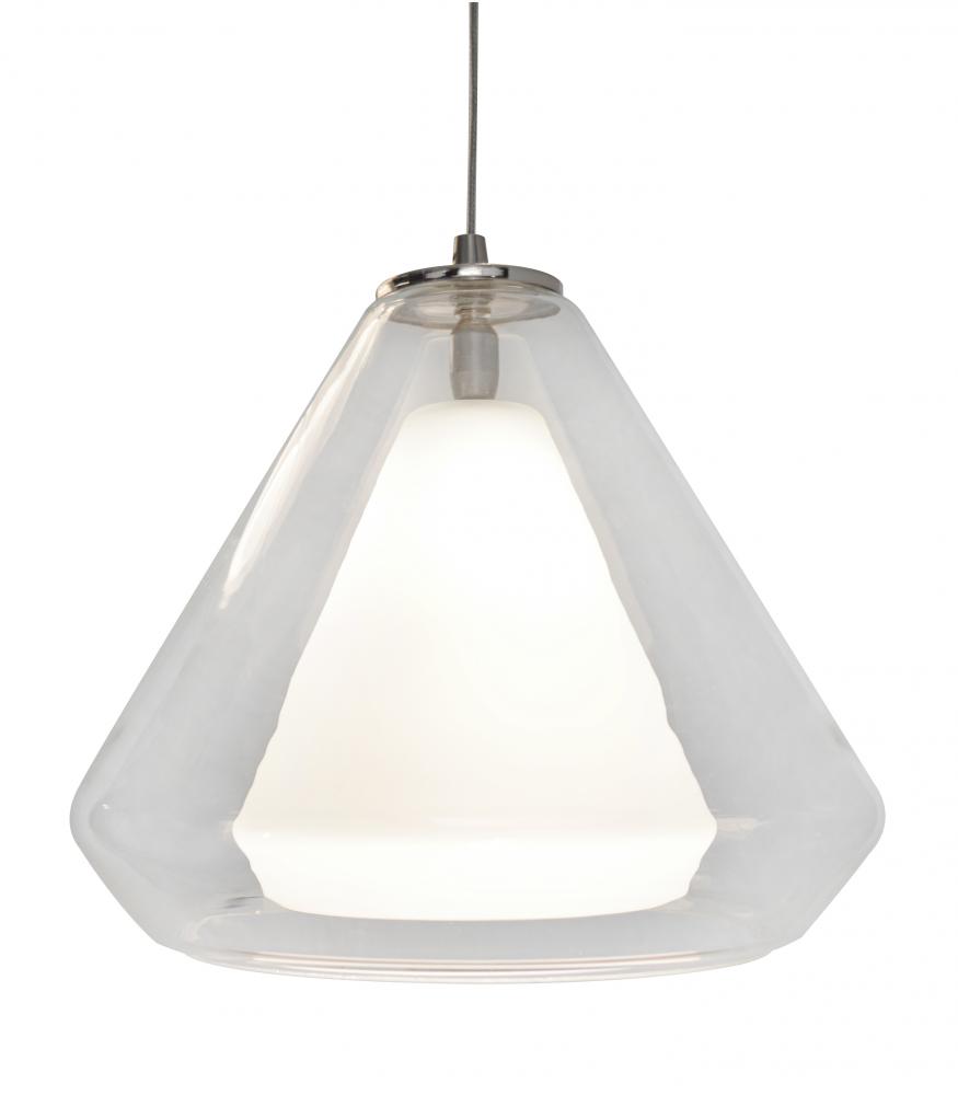 Armitage LED Pendant - 4000K - 120V - Satin Nickel - Clear