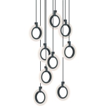 AFX Lighting, Inc. HLOP08LAJUDBKRND9 - Halo 9 Light Round Pendant, 120V, 162W, 5 CCT, BK
