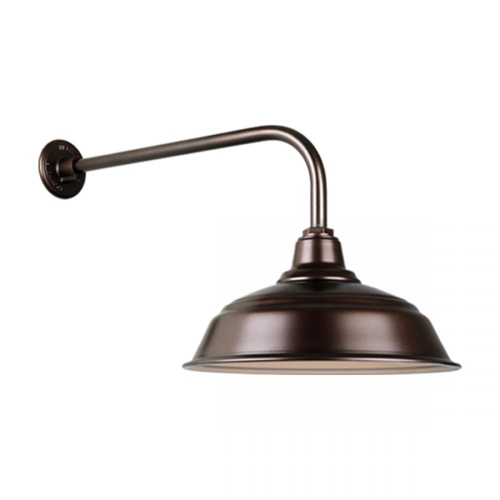 17" Gooseneck Light Warehouse Shade, QSNB-13 Arm