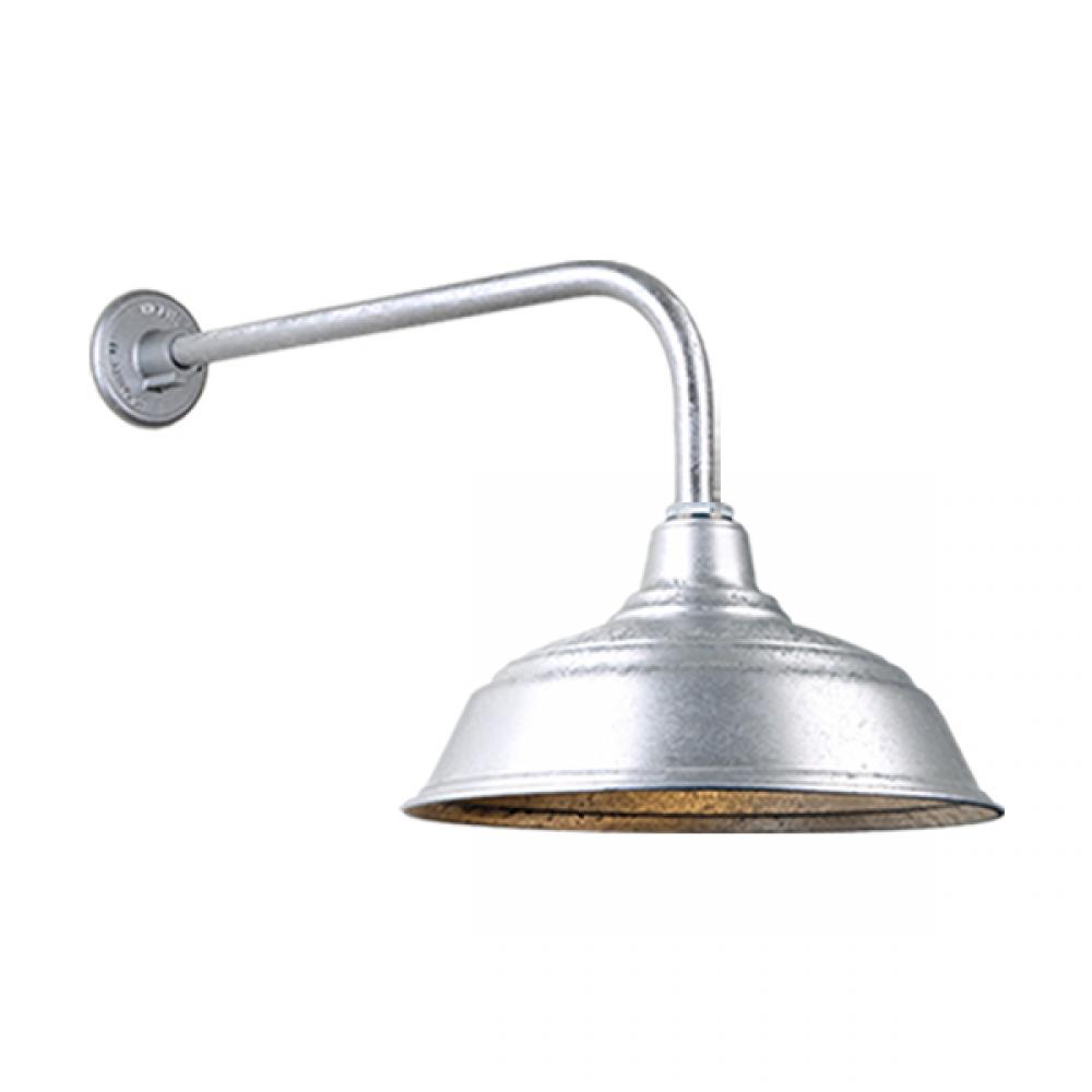 17" Gooseneck Light Warehouse Shade, QSNB-13 Arm