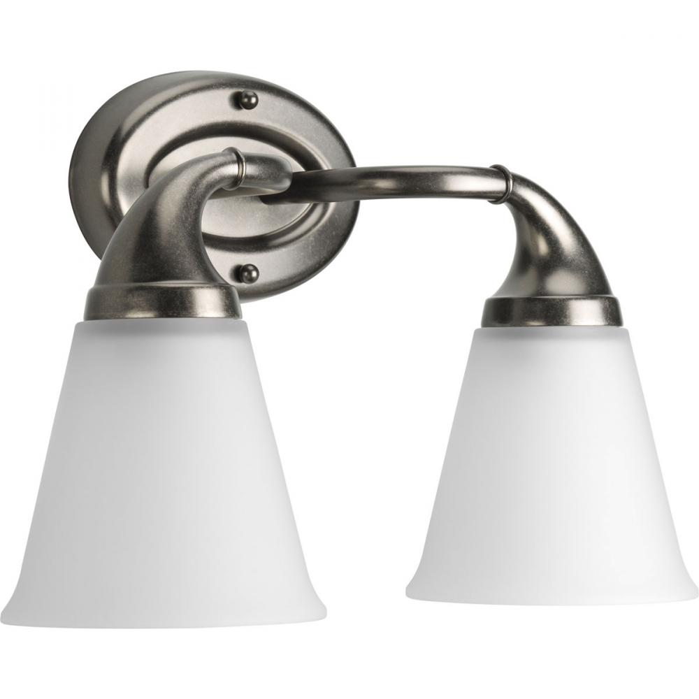 Two Light Aged Pewter Vanity