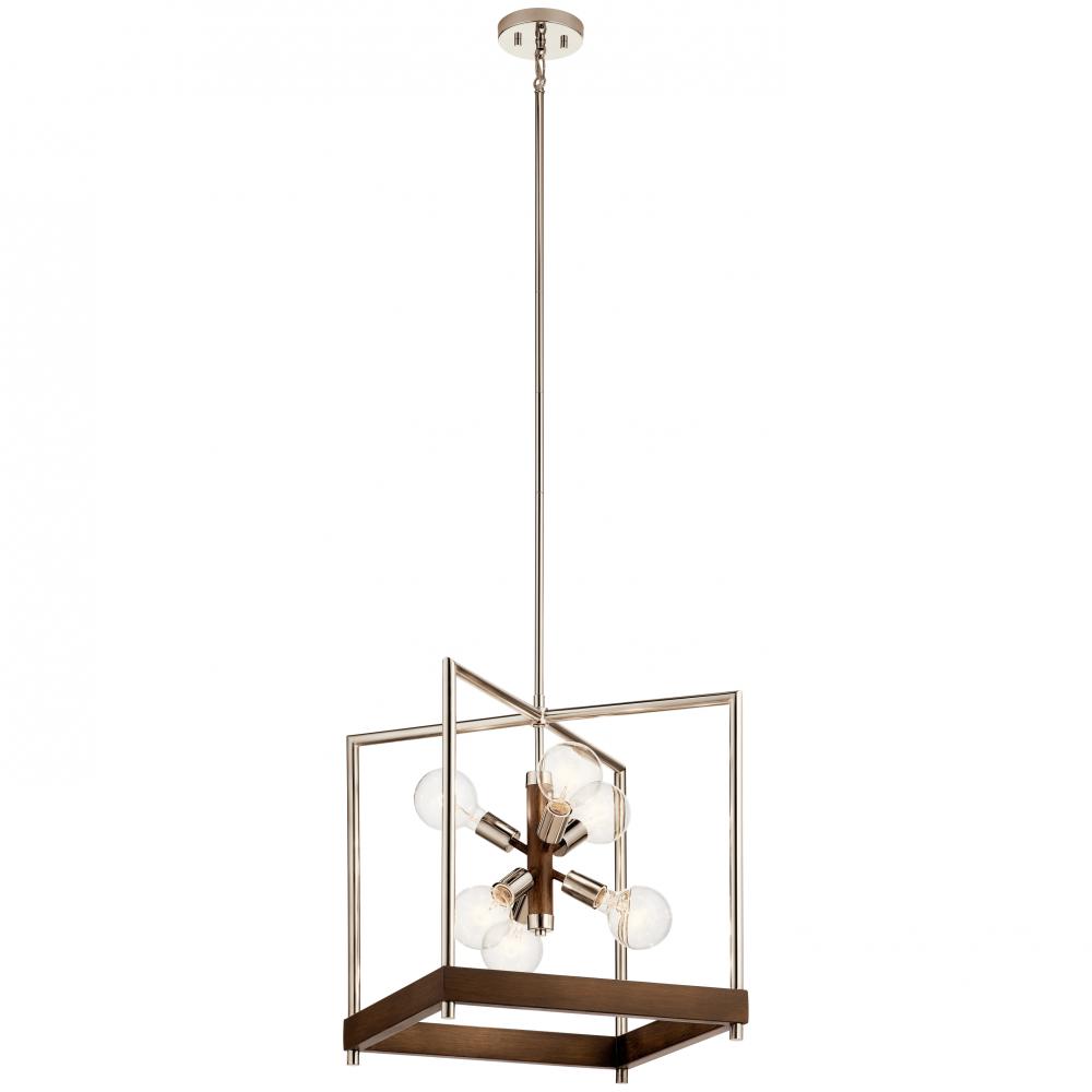 Tanis™ 6 Light Foyer Pendant Auburn Stained