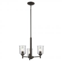 Kichler 43670OZCLR - Shailene 15.25" 3-Light Mini Chandelier with Clear Glass in Olde Bronze