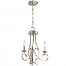 Kichler 52243NI - Ania 3 Light Convertible Chandelier Brushed Nickel