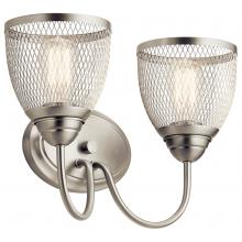 Kichler 55042NI - Voclain 16" 2 Light Vanity Light with Mesh Shade in Brushed Nickel