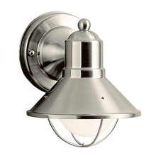 Kichler 9021NI - Seaside 7.5" 1 Light Outdoor Wall Light with Glass Globe Brushed Nickel