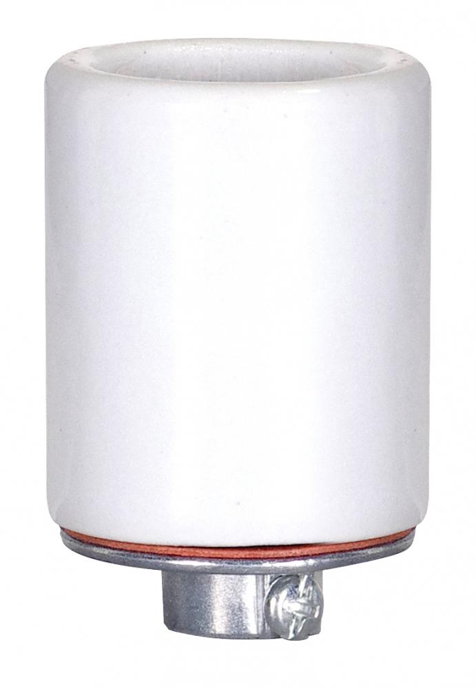 Keyless Porcelain Socket With Metal 1/4 IPS Cap; CSSNP Screw Shell; Glazed; 660W; 250V; 200 Bulk