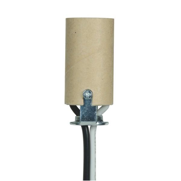 Candelabra Socket With Leads; 1-3/4" Height; 3/4" Diameter; 24" #18 UL 1015 B/W Leads