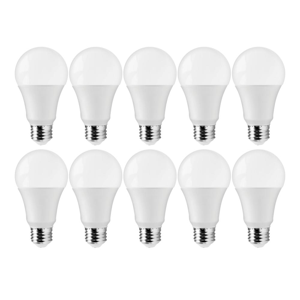 12 Watt A19 LED; 5000K; 75 Watt Replacement; Medium base; 220 deg. Beam Angle; 10-Pack