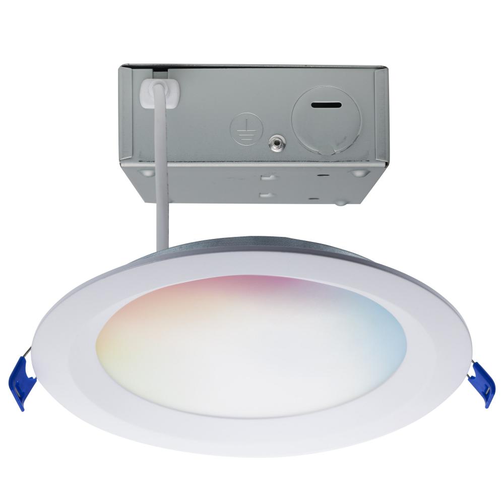 12 Watt; LED Direct Wire; Low Profile Regress Baffle Downlight; 6 Inch Round; Starfish IOT; Tunable