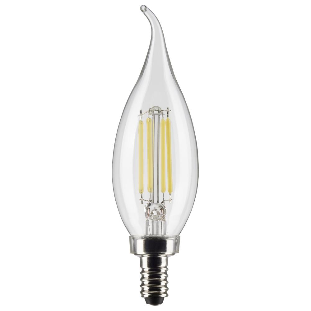 4 Watt CA10 LED; Clear; Candelabra base; 90 CRI; 4000K; 120 Volt