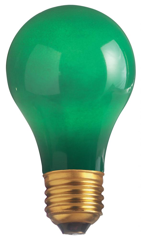 40 Watt A19 Incandescent; Ceramic Green; 2000 Average rated hours; Medium base; 130 Volt