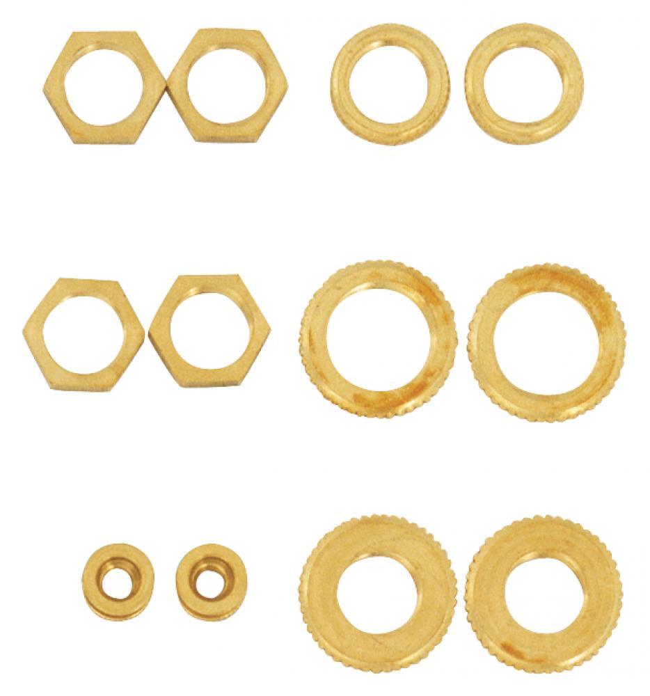 12 Assorted Brass Locknuts