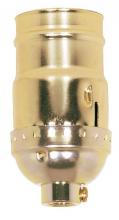 Satco Products Inc. 80/1020 - 3-Way (2 Circuit) Keyless Socket; 1/8 IPS; Aluminum; Brite Gilt Finish; 660W; 250V; 500 Master