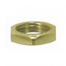 Satco Products Inc. 90/1066 - Steel Locknut; 1/8 IP; 1/2" Hexagon; 1/8" Thick; Brass Plated Finish