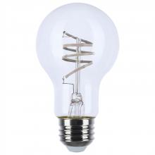 Satco Products Inc. S10521 - 6 Watt LED; Reminiscent; Flex Gray Coil Filament; A19; Medium Base; 2700K CCT; Clear; 120 Volt