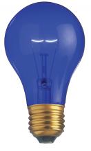 Satco Products Inc. S6082 - 25 Watt A19 Incandescent; Transparent Blue; 2000 Average rated hours; Medium base; 130 Volt