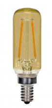 Satco Products Inc. S9873 - 2.5 Watt T6 LED; Amber; Candelabra base; 2000K; 150 Lumens; 120 Volt