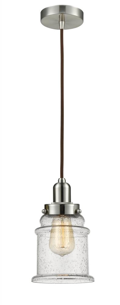 Whitney - 1 Light - 8 inch - Satin Nickel - Cord hung - Mini Pendant