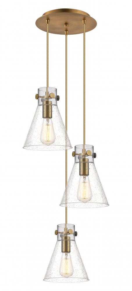 Newton Cone - 3 Light - 16 inch - Brushed Brass - Multi Pendant