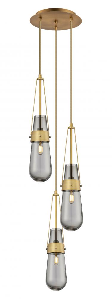 Milan - 3 Light - 12 inch - Brushed Brass - Multi Pendant