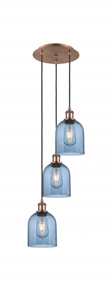 Bella - 3 Light - 12 inch - Antique Copper - Cord hung - Multi Pendant