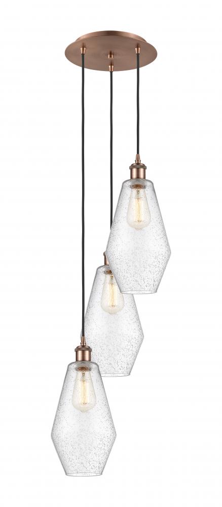 Cindyrella - 3 Light - 14 inch - Antique Copper - Cord Hung - Multi Pendant