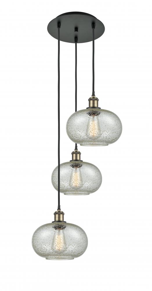 Gorham - 3 Light - 16 inch - Black Antique Brass - Cord Hung - Multi Pendant