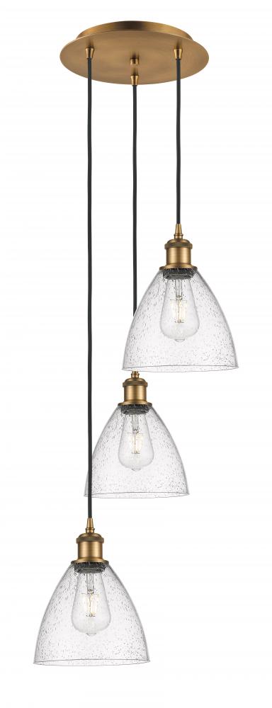 Bristol - 3 Light - 14 inch - Brushed Brass - Cord Hung - Multi Pendant