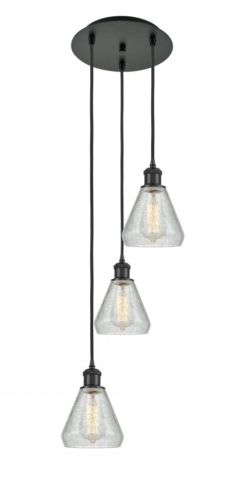 Conesus - 3 Light - 13 inch - Matte Black - Cord Hung - Multi Pendant