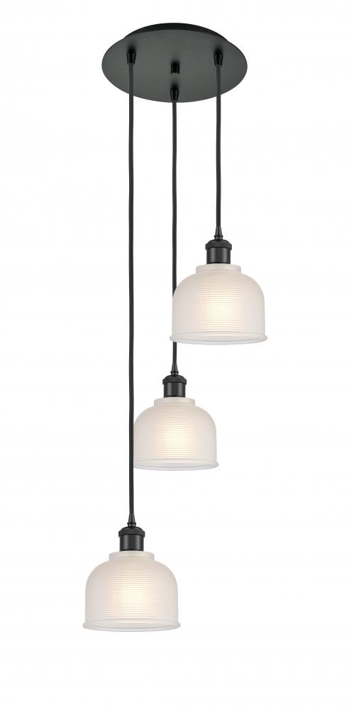 Dayton - 3 Light - 12 inch - Matte Black - Cord Hung - Multi Pendant