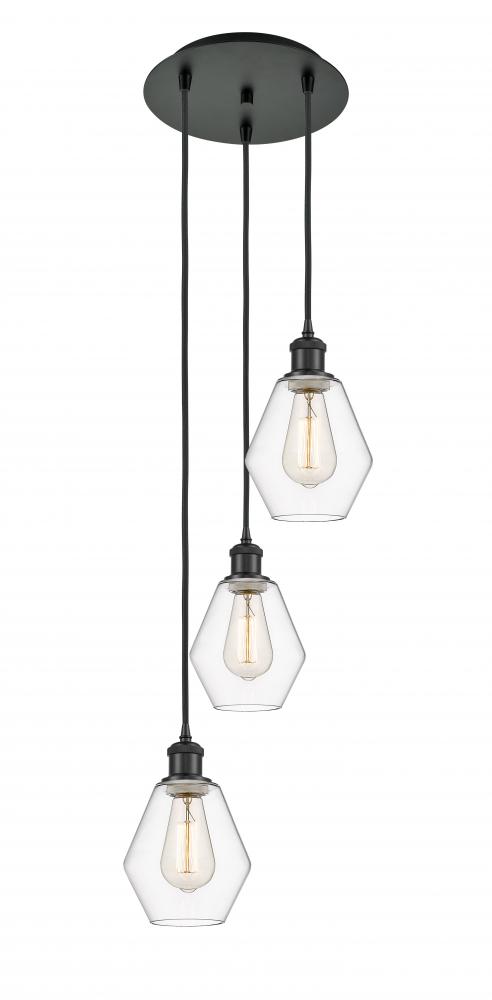 Cindyrella - 3 Light - 13 inch - Matte Black - Cord Hung - Multi Pendant