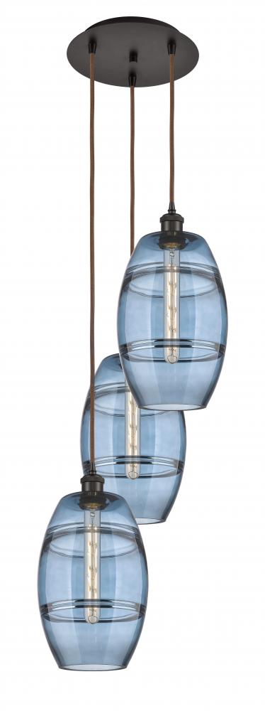 Vaz - 3 Light - 15 inch - Oil Rubbed Bronze - Cord hung - Multi Pendant