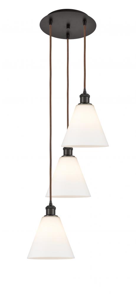 Berkshire - 3 Light - 15 inch - Oil Rubbed Bronze - Cord Hung - Multi Pendant