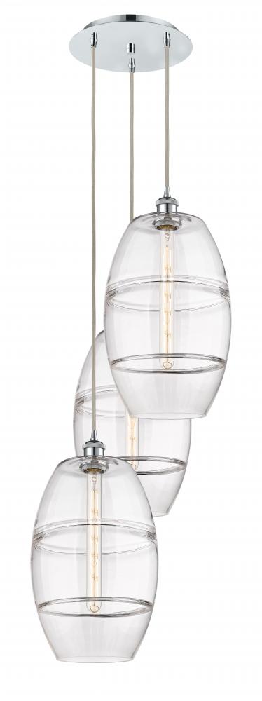 Vaz - 3 Light - 17 inch - Polished Chrome - Cord hung - Multi Pendant