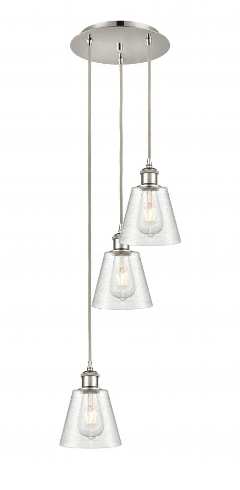 Caton - 3 Light - 12 inch - Polished Nickel - Cord Hung - Multi Pendant