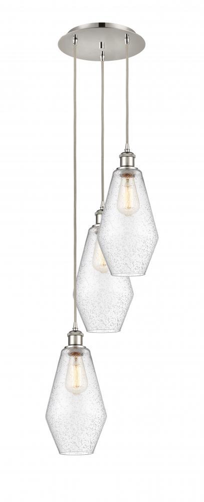 Cindyrella - 3 Light - 14 inch - Polished Nickel - Cord Hung - Multi Pendant