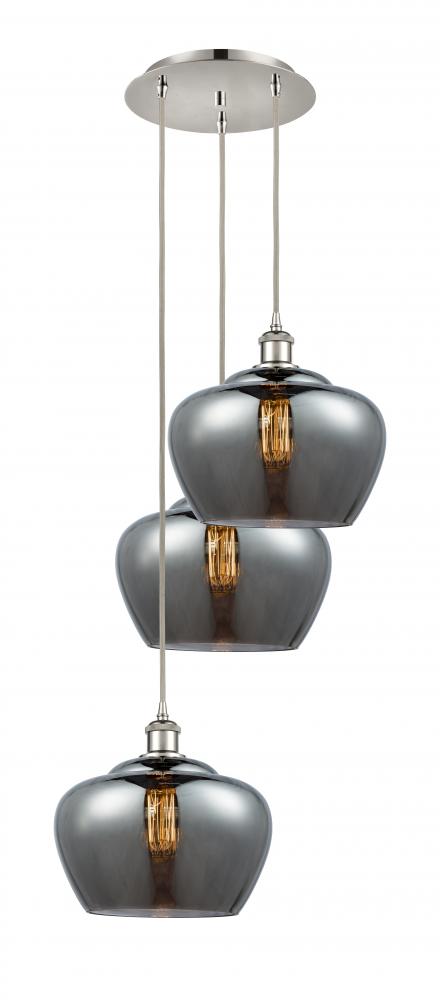 Fenton - 3 Light - 18 inch - Polished Nickel - Cord Hung - Multi Pendant