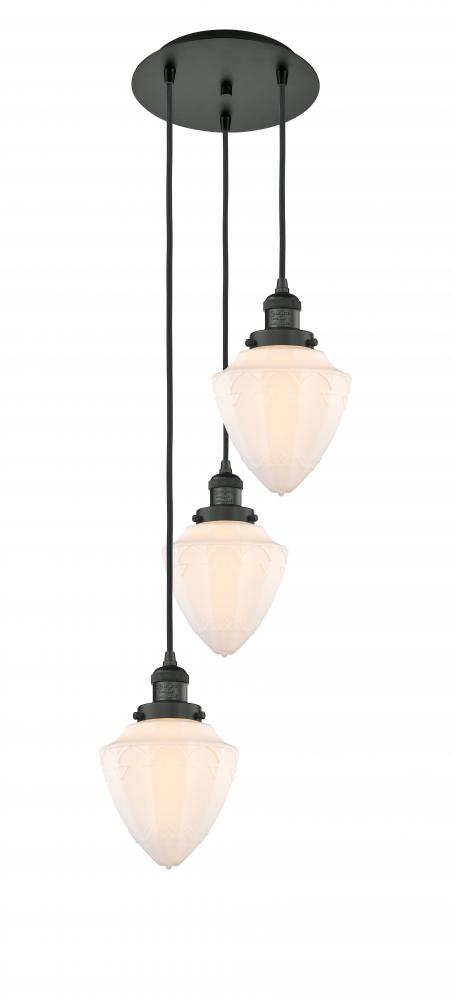 Bullet - 3 Light - 14 inch - Matte Black - Cord hung - Multi Pendant