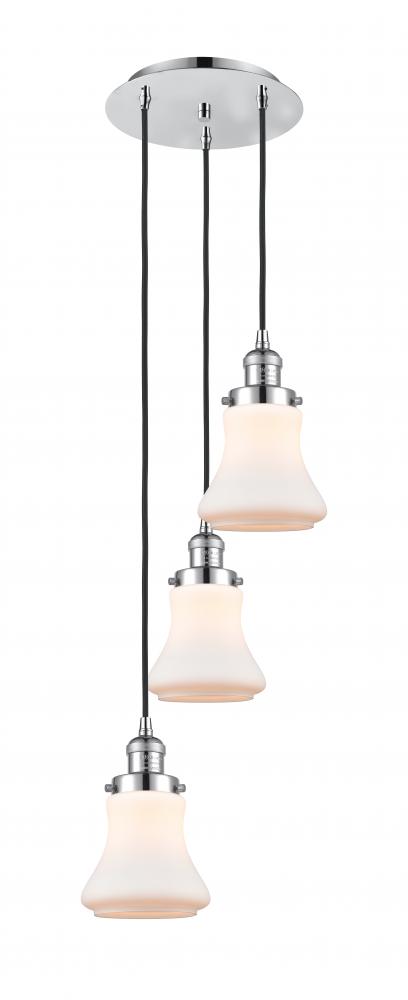 Bellmont - 3 Light - 13 inch - Polished Chrome - Cord hung - Multi Pendant