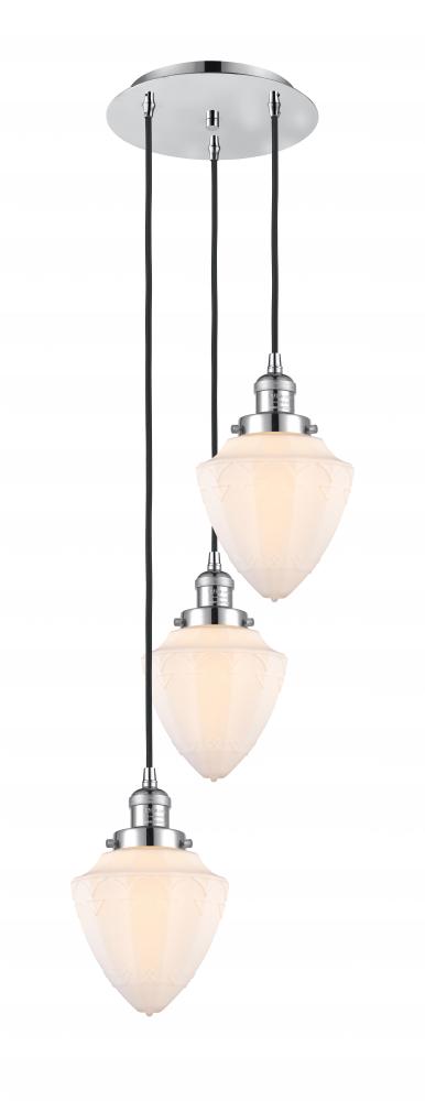 Bullet - 3 Light - 14 inch - Polished Chrome - Cord hung - Multi Pendant