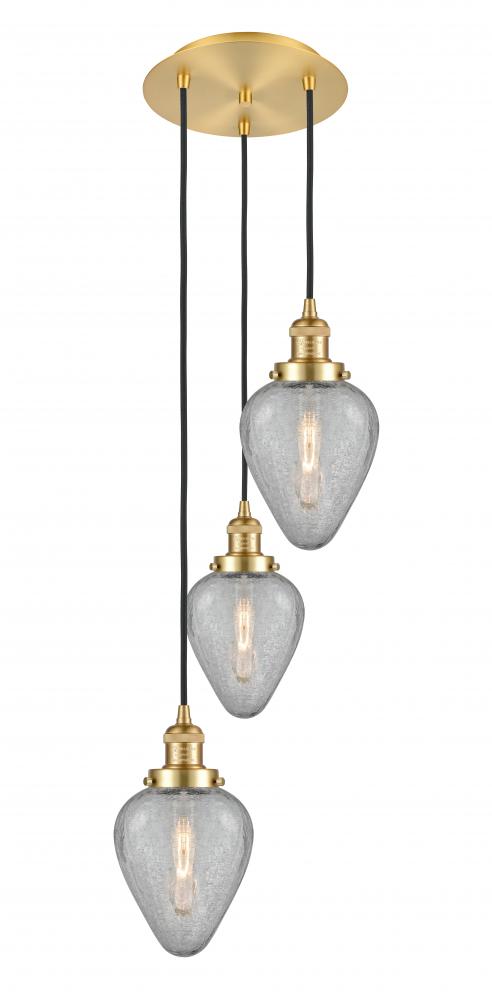 Geneseo - 3 Light - 13 inch - Satin Gold - Cord hung - Multi Pendant