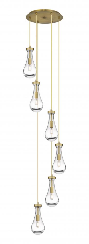 Owego - 6 Light - 16 inch - Brushed Brass - Multi Pendant