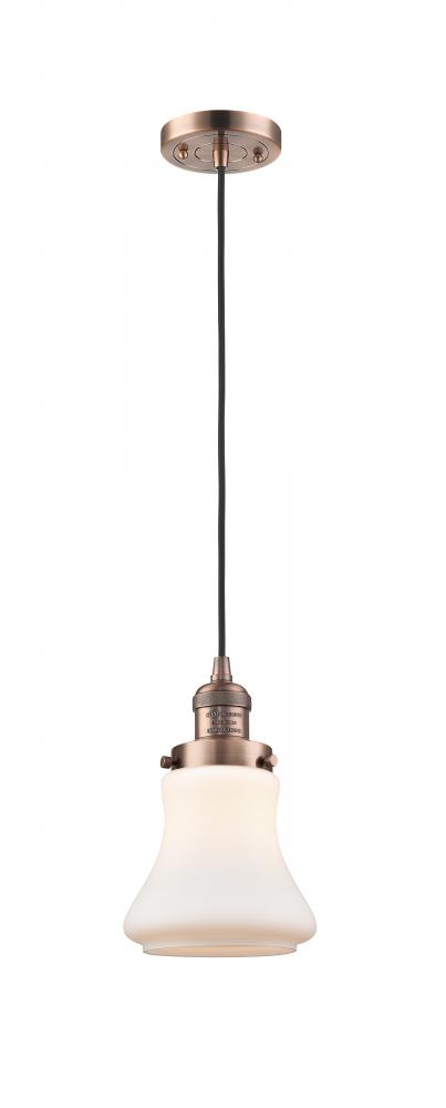 Bellmont - 1 Light - 6 inch - Antique Copper - Cord hung - Mini Pendant