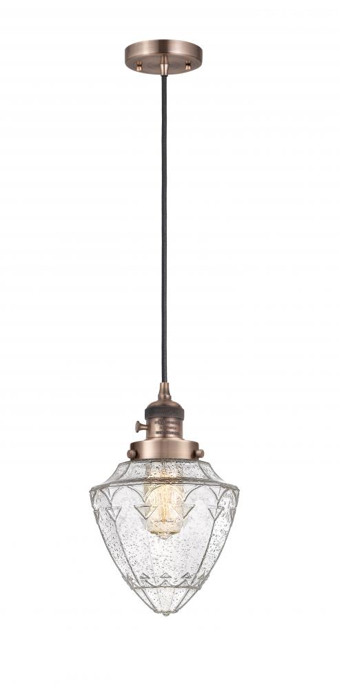 Bullet - 1 Light - 7 inch - Antique Copper - Cord hung - Mini Pendant