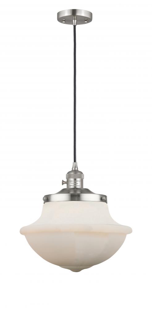 Oxford - 1 Light - 12 inch - Brushed Satin Nickel - Cord hung - Mini Pendant