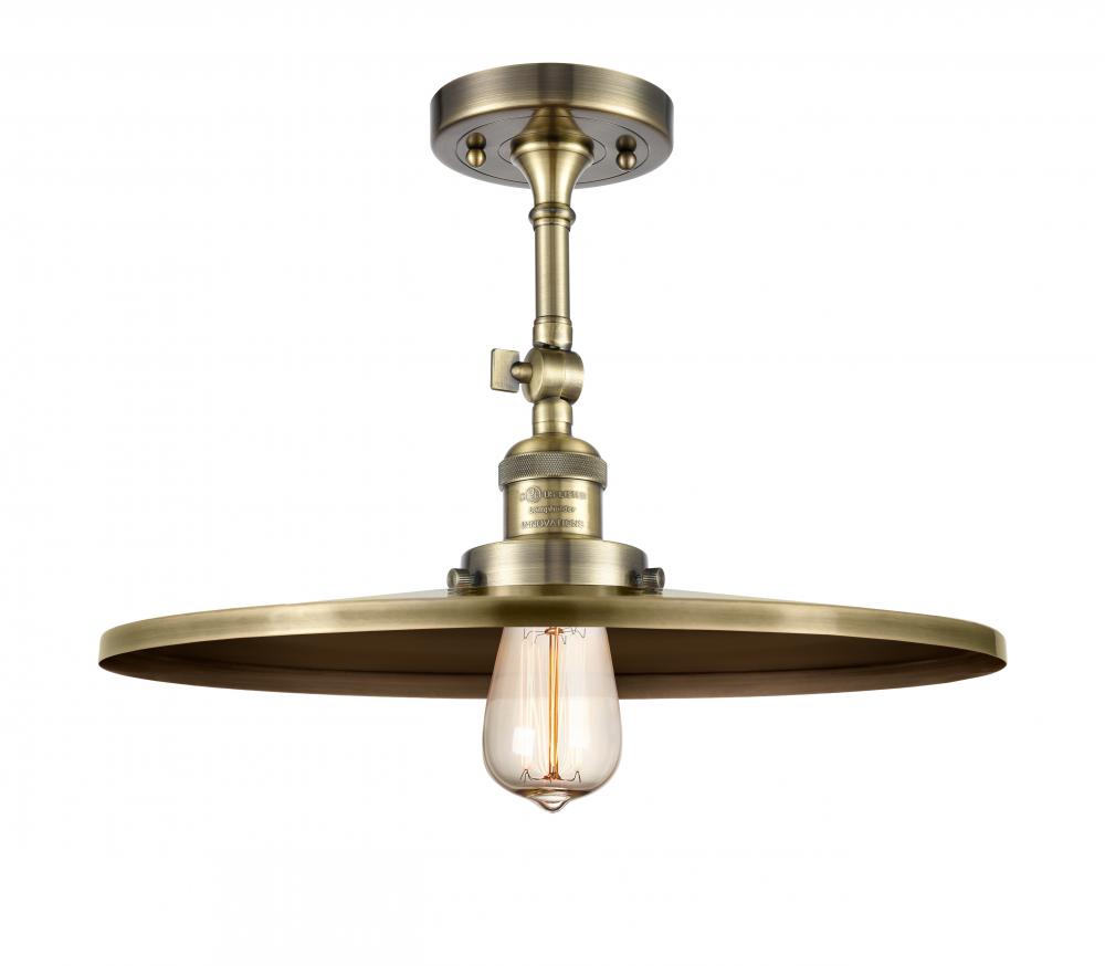 Railroad - 1 Light - 16 inch - Oil Rubbed Bronze - Semi-Flush Mount