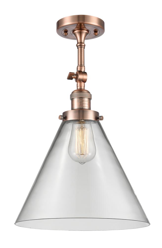 Cone - 1 Light - 12 inch - Antique Copper - Semi-Flush Mount