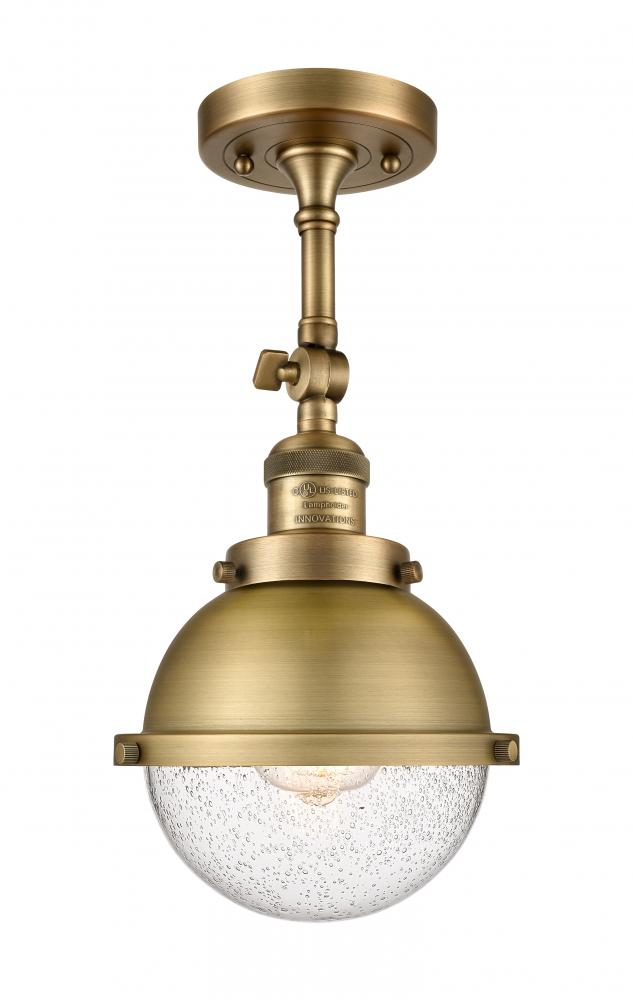 Hampden - 1 Light - 7 inch - Brushed Brass - Semi-Flush Mount